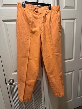 Men's Orange Chino Trousers - Classic Straight Fit